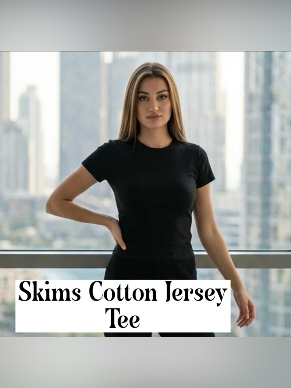 Skims Cotton Jersey TShirt Soot New